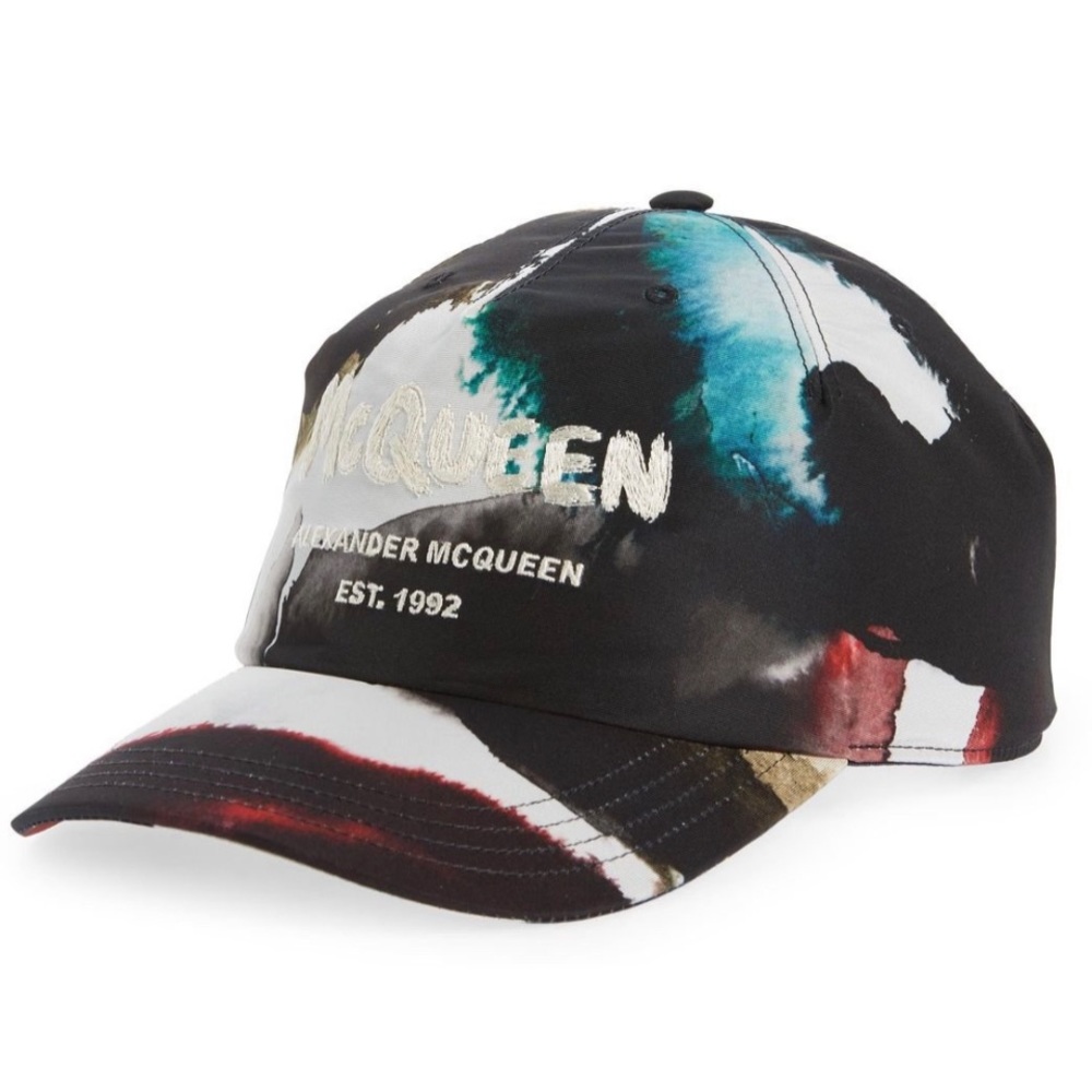 Alexander McQueen watercolour graffiti hat size medium brand new